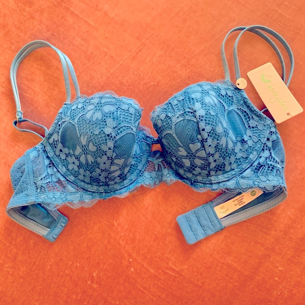 Royal Blue Lace “Camellia” Balc. Bra Size 32D *NWT
